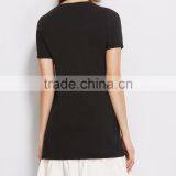 Clothing/women Fashion Dresses/Black Contrast Ruffle Trim Short Sleeve Tee Dress thumbnail-5