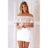 Guangzhou OEM Women Clothes off Shoulder Summer Tops Saree Blouse Patterns thumbnail-1