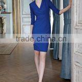 Fashion Design Slim Fit Office Ladies Formal Dress Half Sleeve Dress thumbnail-1