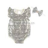Sequin Baby Romper Toddler Rompers Newborn Baby Clothes With Bow thumbnail-6