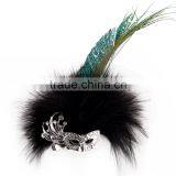Mask Feather Brooches Fashion Jewelry Bohemian Style Alloy Brooch With Crystals thumbnail-1