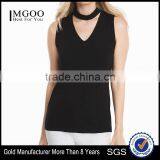 MGOO Gold Supplier Custom Latest Design In V Neck Tank Top Hotsale Women Net Tops thumbnail-1