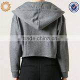 Women's Winter Plain Hoodies Crop Top Sweater Zipper up Hoodies thumbnail-3