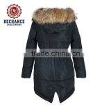 Womens Faux Fur Coat Long Down Coat With Fur thumbnail-3