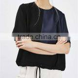 China Wholesale Assorted Colors Drawstring Blank t Shirts Women Plain T-shirts thumbnail-1