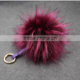 Top Quality Raccoon Fur Pom Pom for Hat/garment/key Chain thumbnail-1