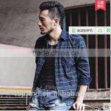 Cotton Long Sleeve Casual Fashionable Man Plaids T-shirt thumbnail-5