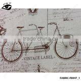 Wholesale Linen Fabric Bicycle Pattern Fabric for Household thumbnail-2