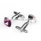 Simple Deluxe Pink Rhinestone Jewelry Unisex Shirt Cufflinks Brand thumbnail-2