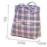 2017 Insulated Cold Canvas Grid Picnic Totes Carry Case Hot Sale Thermal Portable Lunch Bag thumbnail-4