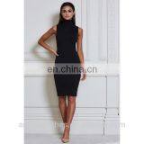 Amigo 2017 New Designer Black Sleeveless High Neck Sexy XXX Bandage Dress Dew Check Mini Evening Dresses for Ladis Party Wear thumbnail-1