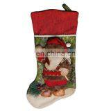43CM Large 3D Green and Red High Quality Home Decoration Gift Christmas Stockings With Christmas Grass - Santa Claus thumbnail-1