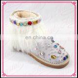Aidocrystal 2017 New Design Fashion Women Winter Warm Ankle Rhinestone Snow Boots With Fur thumbnail-2