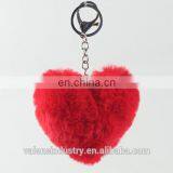 Best Valentine Gift for Girfriend Plus Pom Pom Heart Shape Keychain for Girls' Bag Accessories Car Pendant thumbnail-3