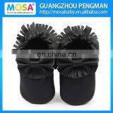 Black Toddler Tassel Genuine Leather Shoes for Baby thumbnail-1