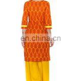 Ladies Kurta Design Cotton Blend Embroidered 3/4 Sleeve Kurta thumbnail-2