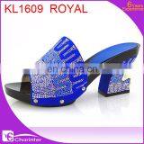 Royal Blue Italian Ladies Shoes African Slipper Ladies Paty Shoes High Heel Slipper thumbnail-1