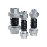 Union type screwed/threaded connector rubber bellow expansion flexible joint in pipe fittings