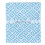 50''x60''Soft Geometric Pattern Cozy Blue Knitted Throw Blanket for Couch/Sofa/Travel thumbnail-1