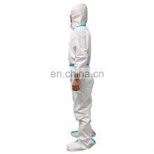 Disposable Sterile Medical Waterproof Protective Isolation Coverall Hazmat Jumpsuit Clothing pp PE for Personal Protection thumbnail-2