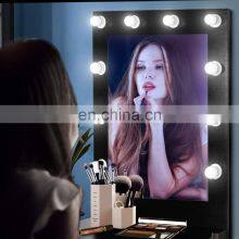 Black Modern Makeup Dresser Dressing Table With Around Mirror LED thumbnail-2