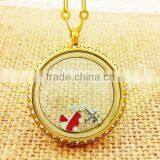 Gold Pendant 30mm Screw Top Wedding Rock Crystal Lockets Pendant Necklace thumbnail-1