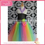 Party Dressy varicolored gauze blossom fluffy voile girl's dress children frocks designs
