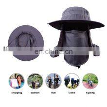 Outdoor Hiking Camping Windproof Hat Sunshade Cap Detachable Removable Ear Neck Cover Flap Hat thumbnail-4