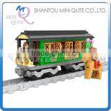Mini Qute DIY Intellect Train Rail Track Transport Vehicle Action Figure Plastic Building Block Model Educational Toy NO.25606