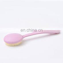Bathroom Rubbing Back Silica Gel Long Handle Soft Fur Nylon Bristle Plastic BPA Free Scrubber Bath Brush thumbnail-2