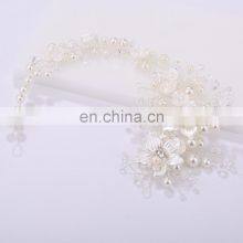 Flower Headwear Wedding Headband for Bride Crystal Pearls Women Tiara Bridal Headpieces Hair Jewelry Accessories thumbnail-4