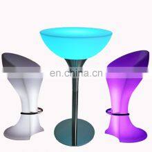 Glowing Cocktail Event Party Wedding Led Bar Tables and Chairs Hot Sale High Bar Table and Chairs