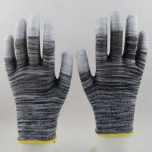 Polyester Knitted PU Fingers Coated Safety Work Gloves thumbnail-3