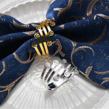 Gold Silver Colored Napkin Ring Holder For Wedding Event thumbnail-1