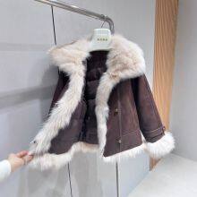 European Fox Fur Grass Fur One Piece Parker Down Jacket Women's Coat thumbnail-2