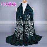 Latest Design Spring Korean Fashion Embroidery Floral Shawl Women Scarf thumbnail-6