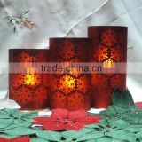 Red Different Size wedding decorative glass candle holder