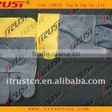 Gray and Yellow Genuine Leather Working Gloves With Patch Palm