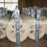 Conductor pulley blocks or sheaves