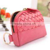 Women Mini Faux Leather Zipper Coin Bag With Keyring thumbnail-4