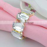 Wholesale Square Shape Crystal Acrylic Stones Wedding Napkin Ring thumbnail-1