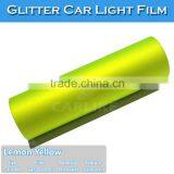 Most Populal Glitter Lemon Yellow Car Headlight Wrapping Sticker Foil thumbnail-1