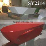 Round Morden Simple Leisure Blue Indoor Fiberglass Chair thumbnail-5