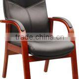 Solid Wood Frame Leather Seat Chair