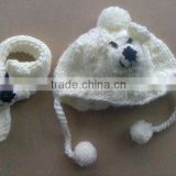 Hand Knitted Dog hat and scarf Animal pattern