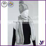 Acrylic Fashion Qualtiy Womens Knitted Beanie Hat Cap + Scarf+ Gloves Set HOT Factory Sales (can be Customized) thumbnail-1