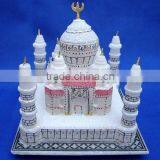 Marble Taj Mahal Replica Miniature ~ Hand Carved Decorative Taj Mahal Model Showpiece ~ Valentine Gifts ~ Indian Souvenir thumbnail-1