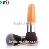 Synthetic Hair Wooden Handle White Tip Flat Top Duo Fiber Foundation Brush
