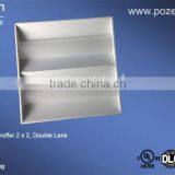 36 Watts LED Troffer 2 x 2, 0-10V Dimming, Double Lens thumbnail-1