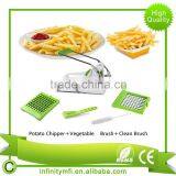 Hot Selling Potato Vegetable Chipper /Premium French Fry Cutter/Potato Slicer Includes 3-in-1 Peeler/Fruit Brush+Clean Brush